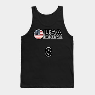 USA Baseball Number 8 T-shirt Design Tank Top